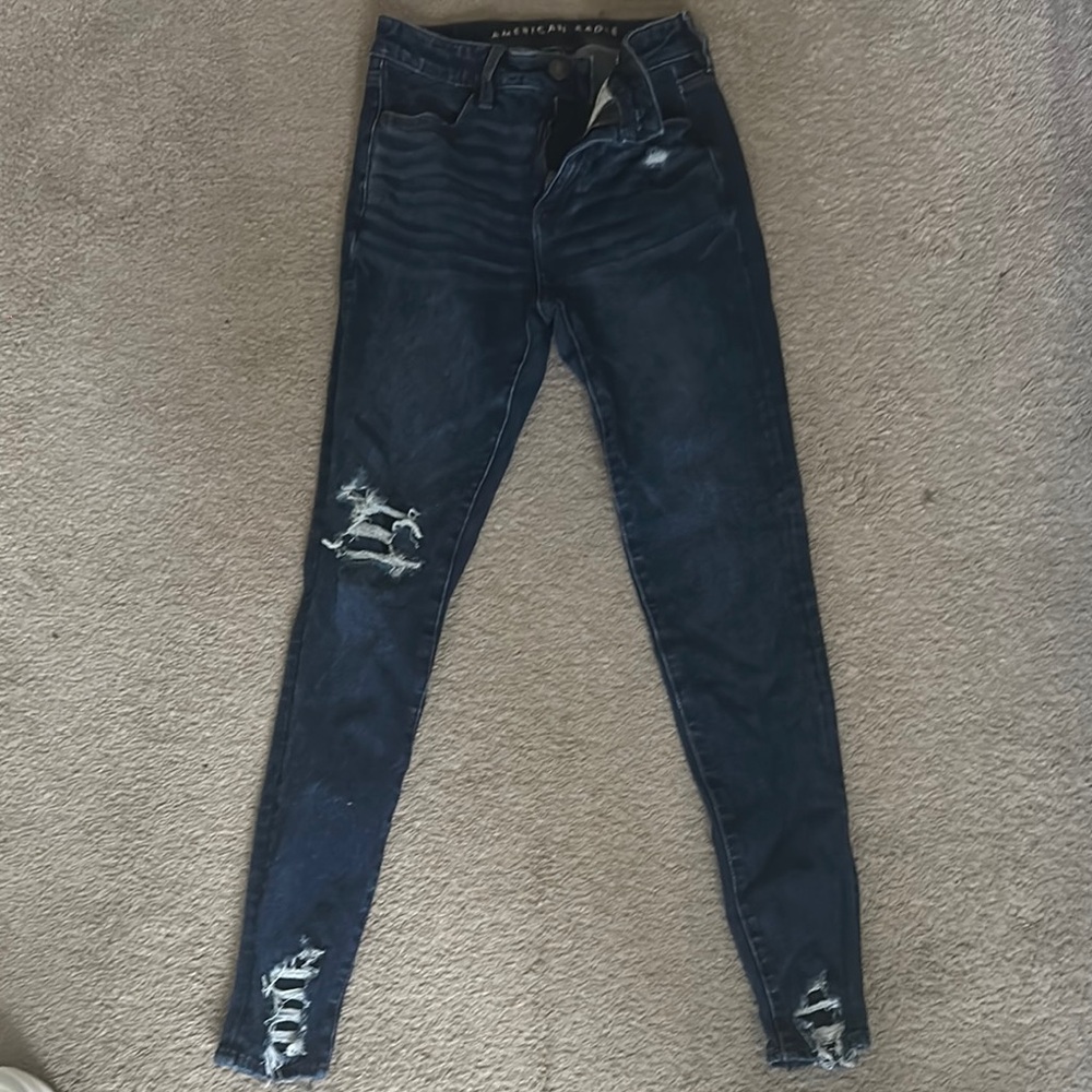 American Eagle Outfitters Dark Wash Distressed Jeans